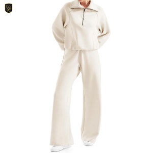 Ensemble 2 pièces en coton pour femme, style confortable, uni, pour l'hiver, coupe régulière, décontracté, pour tous les jours - Product Image 5
