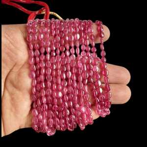 Cuentas ovaladas lisas de rubí rojo precioso natural, hebra de piedras preciosas sueltas para hacer joyas, collar, pulsera, proveedor de cuentas al por mayor - Product Image 3