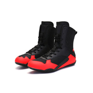 Zapatos de Boxeo de Cuero Duraderos, Ligeros, Transpirables, con Soporte de Tobillo Alto, Cierre de Cordones, Antideslizantes y Resistentes a Impactos, Premium - Product Image 5