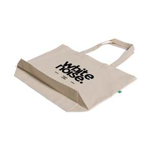 Medium-Sized Eco-Friendly Recycled Cotton Canvas Tote <b>Bags</b> Customized with Your Logo Featuring <b>Long</b> Handle Letter Pattern-RC260 - Product Image 2