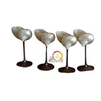Gobelet en verre à vin en coquille de conque de mer naturelle faite à la main Design Unique créatif poli Martini tasse pour Bar anniversaire cadeau de mariage
