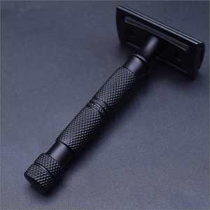 Rasoirs de rasage de gorge en acier inoxydable à revêtement noir mat de haute qualité Rasoirs de sécurité du fabricant direct pour les barbiers - Product Image 2