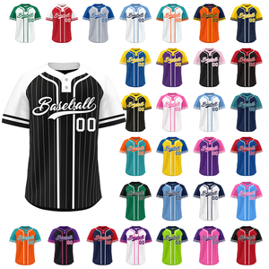 Vêtements de baseball et de softball en sublimation, uniforme de baseball personnalisé, jersey de baseball à col en V brodé, sur mesure - Product Image 2