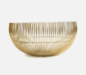 ชามผลไม้ทำจากเหล็กแบบมีสายสีทองแบบทำมือผลิตจากโรงงานขายตรงสุดสร้างสรรค์ - Product Image 2