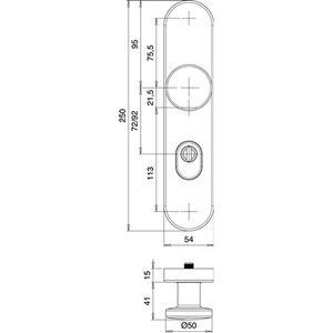 Logo 8745/0772 Stainless Steel Closet Accessory Protective Fitting EST 72 mm 35-45 mm for EDI - Product Image 3