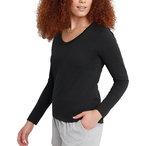 Camiseta Vintage de manga larga para mujer, Camiseta de cuello redondo de algodón, Camiseta de algodón para mujer, cuello redondo de manga larga clásico para mujer - Product Image 3