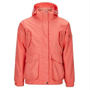 Veste coupe-vent personnalisée pour hommes, veste longue à fermeture éclair en polyester de couleur unie imperméable pour l'hiver en plein air style High Street - Product Image 1