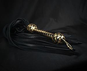 Nueva llegada personalizable tamaño cuero genuino Flogger parejas Bondage Gear por estándar internacional - Product Image 5