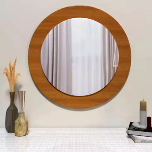 New Design Modern Simple Customized Light Brown Wooden <b>Wall</b> <b>Mirror</b> for Living Room Decoration Use by Azora <b>Industries</b> - Product Image 3