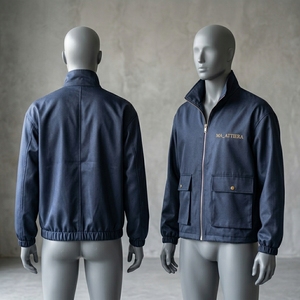 <b>Men</b> Navy Blue <b>Utility</b> Bomber <b>Jacket</b> Full Zip Stand Collar Windbreaker Multi Pocket Casual Outdoor Workwear <b>Jacket</b> - Product Image 6