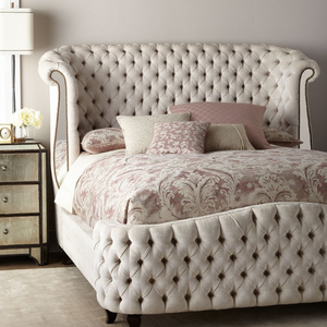 ชุดเตียงนอนไม้จริงพร้อมผ้าเฟอร์นิเจอร์ห้องนอนดีไซน์หรูหราเฟอร์นิเจอร์การผลิตสินค้าคุณภาพสูง - Product Image 5