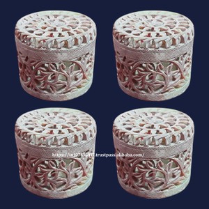 Producto pesado hecho a mano totalmente pulido brillo fino esteatita talla caja con forma Hexagonal uso para almacenamiento de joyas artículo de regalo - Product Image 3