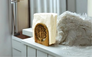 Caja de pañuelos de madera minimalista rústica hecha a mano con diseño de artesanía artística para el hogar, la Oficina y el hotel a precio mayorista - Product Image 3