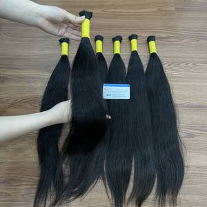 Cheveux humains bruts soyeux d'un seul donneur, extensions de cheveux en vrac d'un seul donneur - Product Image 1