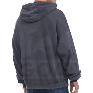 Sudadera con Capucha Gruesa de Invierno para Hombre, Personalizada, Estilo Desgastado, Holgada, Lavada al Ácido, Mezcla de Algodón, Ropa Urbana - Product Image 2
