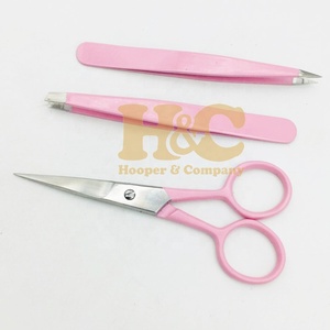 New <b>Pink</b> Eyebrow Tweezers Professional High Quality Tweezers Pouch Stainless Steel Eyebrow Tweezers <b>Set</b> Scissor free logo - Product Image 4