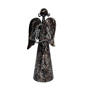 Figurine d'ange en métal artisanale, sculpture d'ange gardien décorative, style vintage, décoration d'intérieur, accent en métal, fée - Product Image 1