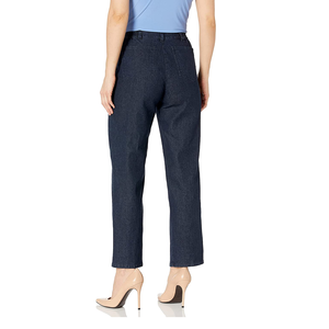 Pantalones vaqueros de mezclilla lavados de calidad superior de corte holgado recto de cintura alta para mujer, Parte delantera plana de talla grande para la temporada de primavera - Product Image 4