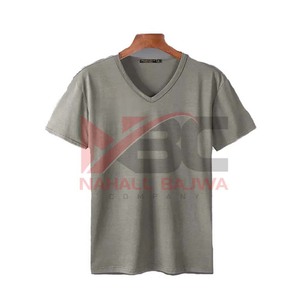 Camisetas para hombre con cuello en V camisetas de algodón con cuello en V camisetas unisex logotipo personalizado de alta calidad. - Product Image 4
