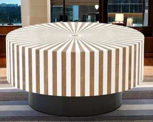 Table basse en bois de style antique avec incrustations en os, fabriquée en Inde, disponible au prix direct d'usine. - Product Image 5