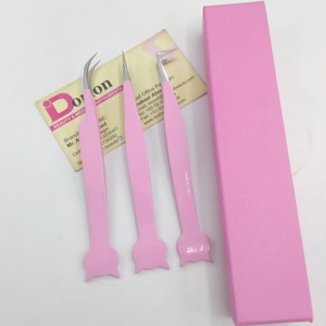 Pince à épiler à volume incurvé en forme de L avec logo personnalisé Outil en acier inoxydable à revêtement de couleur personnalisée - Product Image 5