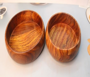 Centro de Mesa de la mejor calidad, cuencos de frutas de madera de Acacia, cuenco de Pedestal decorativo, cuenco de cocina grande de madera, Pedestal - Product Image 3