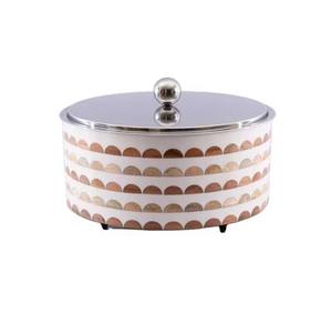 Pot en bois moderne de culture arabe du Moyen-Orient Réchauffeur d'aliments Casserole Pot chaud argenté polonais Couvercle en métal Trending Design Food Hotpot - Product Image 5