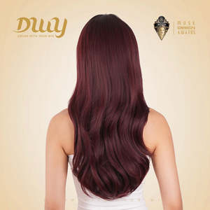 Jessi-DWy 26 Inches Long Natural Wavy Glueless Synthetic <b>Wig</b> Bangs for Women 32 Inches Stretched Length 2 Shades Loose Wave - Product Image 2