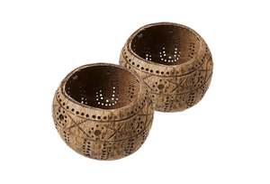 Wholesale <b>Cheap</b> Price Natural Coconut Candle Holder Bowl/ Coconut Tea Light Holder With High Quality Made in Vietnam - Product Image 4