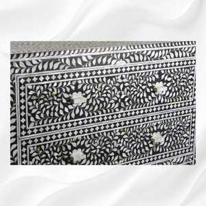 Classic Mother of Pearl Cabinet Drawer Optical Design <b>Chest</b> of Luxury Mother of Pearl Furniture Collection Home Decor - Product Image 3