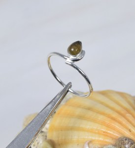 Conjunto de bisel de corte de pera de Plata de Ley 925, anillo de labradorita, anillos de piedra natal de marzo originales, piedras preciosas naturales, joyería de plata de lujo - Product Image 1