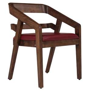 Fauteuil au design minimaliste en teck massif couleur marron, moderne, pour salle à manger, appartement ou villa - Product Image 2