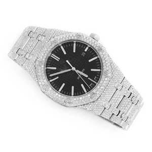 นาฬิกาเพชรโมอิสซาไนท์สำหรับนักธุรกิจโบราณสุดหรูจากสเตนเลสสตีล | เย็นออกประธานาธิบดี | ขายส่งนาฬิกาทดสอบเพชร - Product Image 5