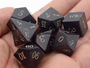 Ensemble de dés polyédriques en corne uniques, fabriqués à la main, 7 pièces, durables, écologiques, pour jeux de société, jeux de rôle sur table, collectionneurs - Product Image 2