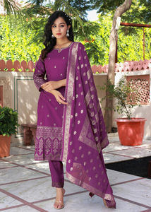 Vêtements ethniques à bas prix, vente en gros d'usine, ensemble Kurti indien pour femmes en rayonne à imprimé floral, pantalon et dupatta pour l'été - Product Image 2