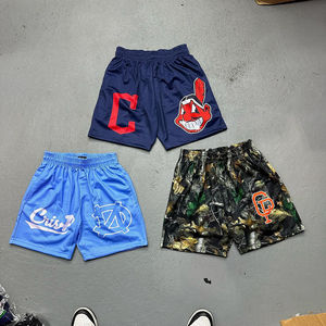 Men's High Street Style All-Over Print Double <b>Layer</b> Mesh Shorts Custom Logo Jogger with Drawstring Closure Sublimation Polyester - Product Image 3