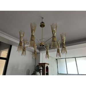 Lustre Sputnik en laiton Skyla avec 8 bras et 16 lumières - Product Image 1