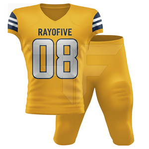 ชุดยูนิฟอร์มอเมริกันฟุตบอลสีพื้นหลากหลายสไตล์ ขาสั้น โพลีเอสเตอร์ 100% สำหรับผู้ใหญ่ ทั้งชายและหญิง พร้อมเทคโนโลยีซับลิเมชั่น แห้งเร็ว - Product Image 1