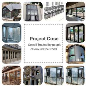 Лучшая сертификация, алюминиевый стеклянный навес, солнечная комната с фасадными стенами для садовой комнаты - Product Image 4