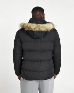Veste d'hiver personnalisée 100% polyester pour hommes Streetwear grande taille épais avec col montant et capuche rembourrée en fourrure bulle - Product Image 6