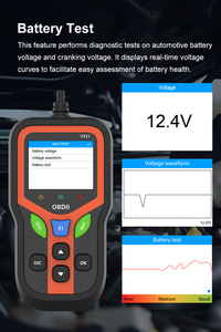 Alat pemindai OBD2, perangkat diagnostik kendaraan dengan pembaca kode mesin Tampilan kurva waktu nyata dan bingkai Data beku - Product Image 6