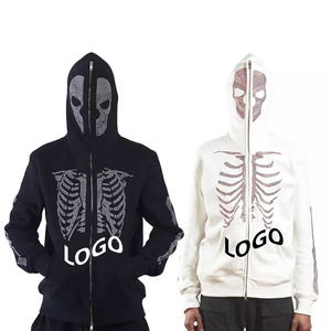 Sweat-shirts à capuche en strass à fermeture éclair, séchage rapide, vêtements pour hommes, style à fermeture éclair, sweat-shirt à capuche personnalisé pour hommes - Product Image 2