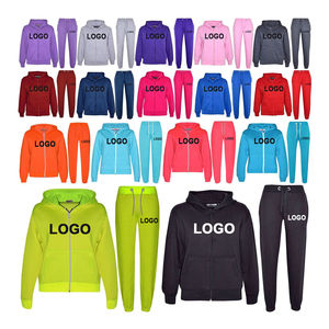 Couleurs vives et motifs filles survêtement à capuche respirant grande taille hiver solide ensemble imprimé et lavé techniques - Product Image 2