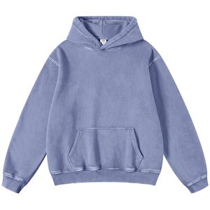 Nouveauté : sweat à capuche en molleton délavé à l'acide pour homme, 100% coton, coupe classique, écologique - Product Image 1