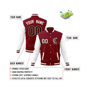 Chaquetas extragrandes de béisbol de invierno personalizadas al mejor precio de fábrica, prendas de vestir universitarias para hombres, abrigos cortavientos con cuello alto largo - Product Image 2