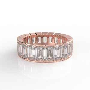 Anillo de diamantes de moissanita de corte esmeralda de plata moderno de diseño único para compromiso u ocasiones especiales disponibles para precio de exportación - Product Image 3