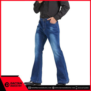 High Quality Custom Made <b>Men's</b> Distressed <b>Flared</b> <b>Jeans</b> Loose Waist Pockets Casual Style Lightweight Wholesale Price - Product Image 3