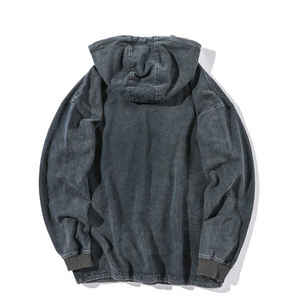 Sweat à capuche avec strass personnalisé sans pull sweat à capuche lavé à l'acide hommes sérigraphie Logo lourd polaire Vintage en détresse sweats à capuche - Product Image 4