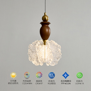 โคมไฟระย้า LED โมเดิร์น ขนาด 50x50 ซม. 48 วัตต์ ควบคุมด้วยสวิตช์ แสงสเปกตรัมเต็ม ปรับความสว่างได้ แสงสีขาวเย็น อะคริลิกและไม้ มาตรฐาน IP54 เหมาะสำหรับห้องนั่งเล่นและห้องนอน - Product Image 1