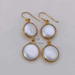 Coin Pearl <b>Earrings</b>, 18k gold filled Sterling Silver <b>Dangle</b> <b>Earrings</b> - Product Image 3